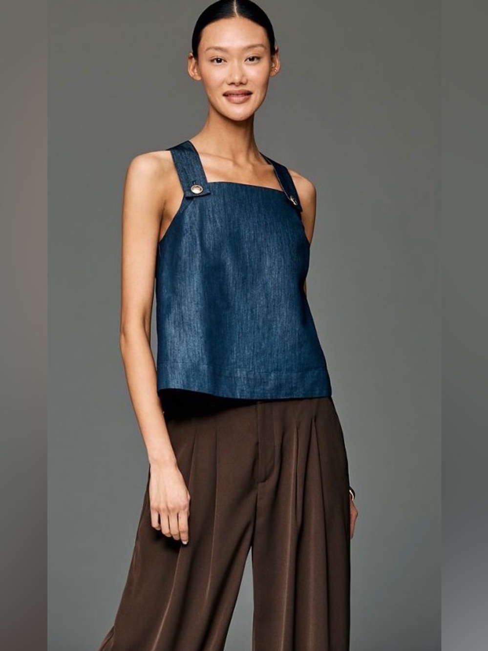 NWT Anthropologie Maeve Cross Back Apron Shirt